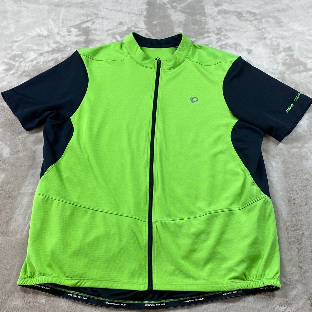Pearl Izumi SELECT LTD Cycling Jersey Mens XXL Green Black Full Zip Short Sleeve